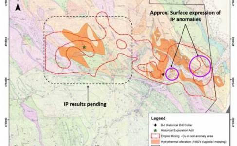 Geology and key target areas on the Donje Nevlje and Borovo anomalies